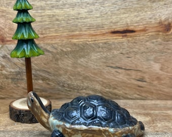 Vintage Otagiri OMC Ceramic Turtle Figurine, 1970s Mid Century Japanese Animal Pottery