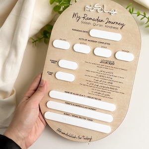 Tableau d'activités réutilisable pour le ramadan pour enfants, apprentissage islamique, réflexion de gratitude, cadeau du ramadan