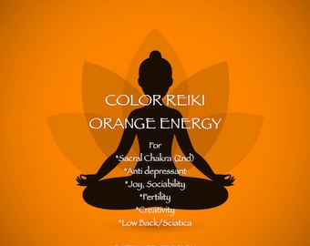 COLOR REIKI Distance Session Orange 24 hr Joy Antidepressant Emotional Health Sociability.Healing Authorization and Color Info pdfs included