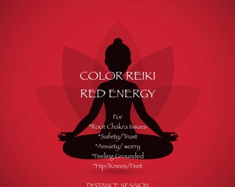 COLOR REIKI Distance Session Red Energy 24 hr Grounding Energizing Influences Safety and Trust, pdf on Healing Authorization and Color Reiki