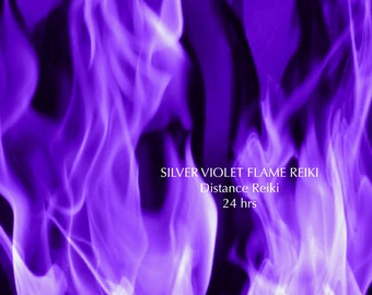 LLAMA VIOLETA PLATA Reiki 24 hrs para Limpieza Energética Completa, incluye descarga en pdf del mantra Llama Violeta Plata.