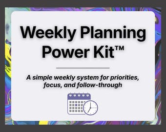 Weekly Planning Power Kit™ | Système de productivité imprimable, modèle de planification de la concentration, PDF de gestion du temps