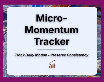 Micro-momentumtracker voor dagelijkse uitvoeringsconsistentie | Voortgangslogboek in één actie voor focus, follow-up en werkcontinuïteit