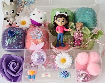 Gaby Dollhouse Inspired Play Dough Kit, Pink Sensory Bin, Birthday Gift for Girls