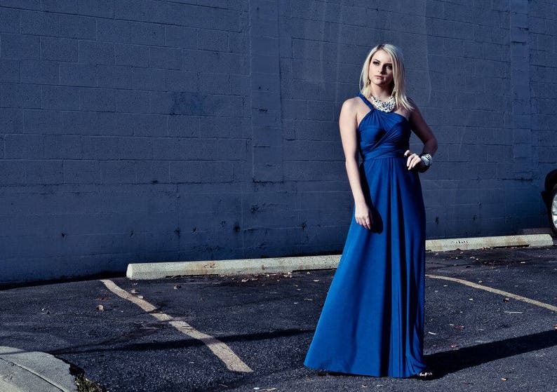 Petite Convertible Infinity Dress with Long Slim Maxi Skirt