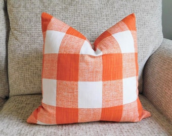 NEU Herbst Herbst Dekor Kürbis Orange Weiß Buffalo Karo Kissenbezug Couch Dekokissen Kissenbezug HomeLiving Design Größe 18x18