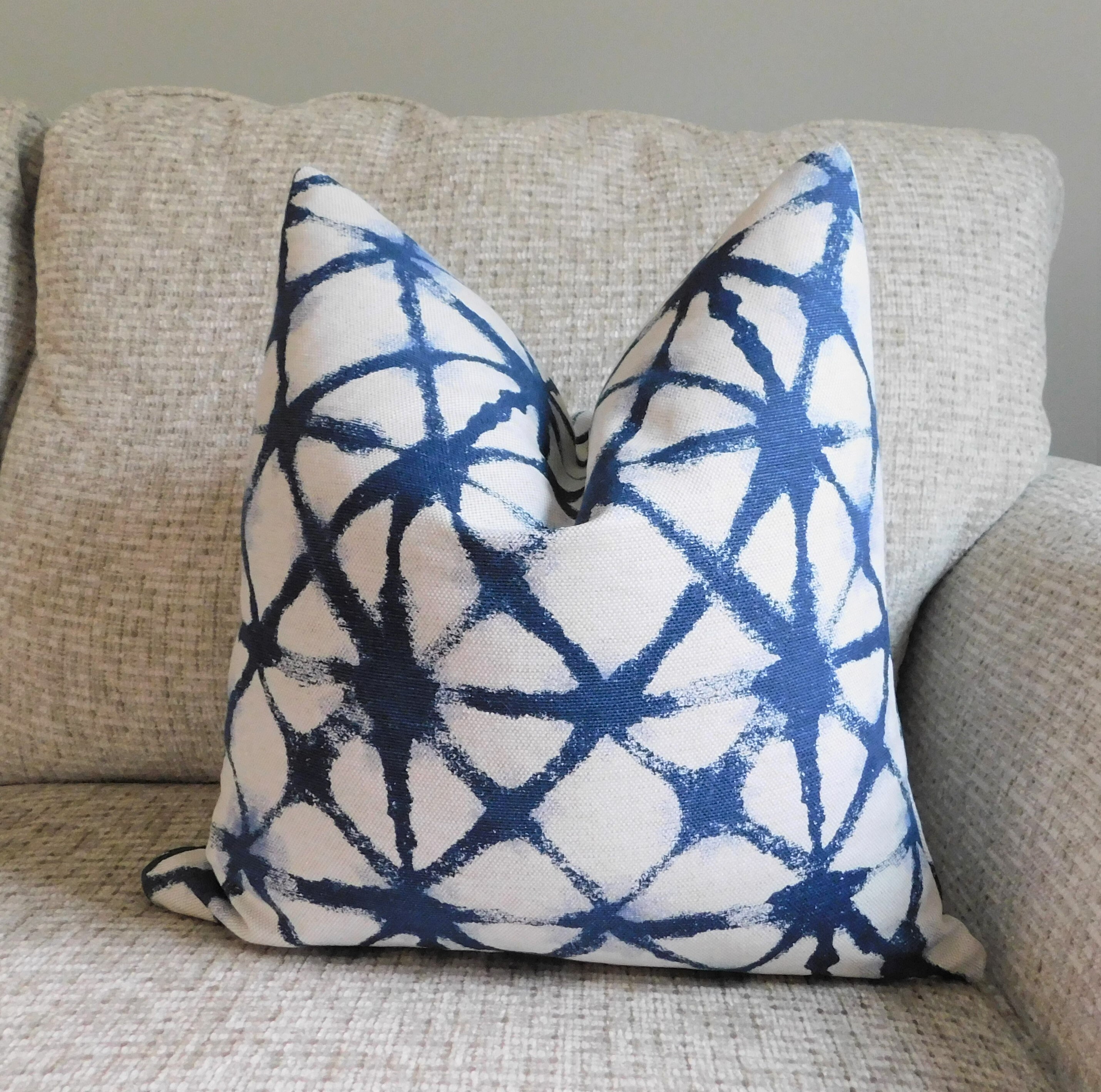 NEW Blue Navy Taupe Natürliche geometrische Art Deco | Etsy