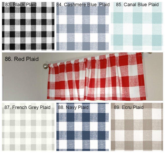 Plaid Curtain Panels Window Treatment Anderson Plaid Buffalo Etsy