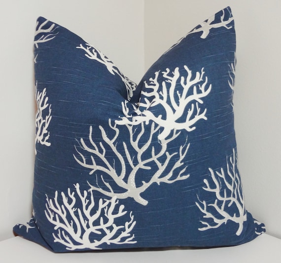 blue coral pillow
