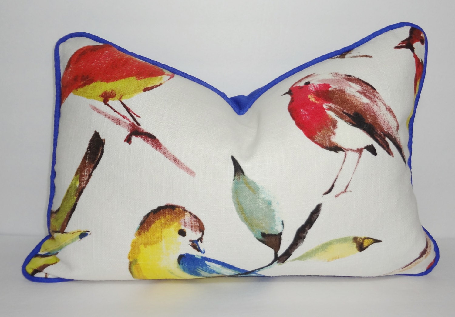 Gallery Pillows, Parrots on Branch Lumbar Pillow – Painterly Home