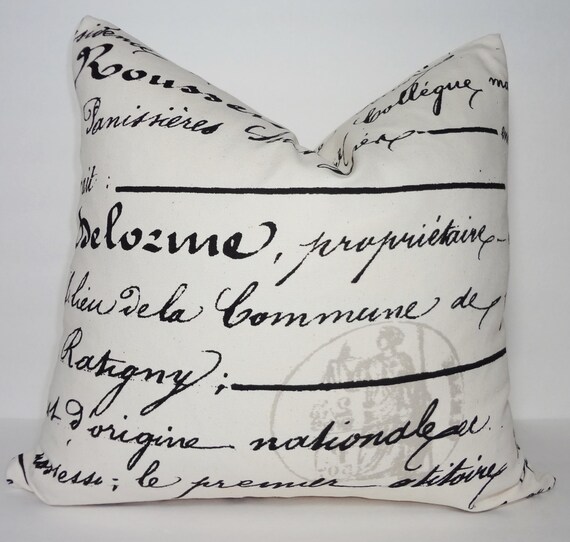 Script Penmanship Writing Pillow Cover Script Penmanship Writing Pillow Cover