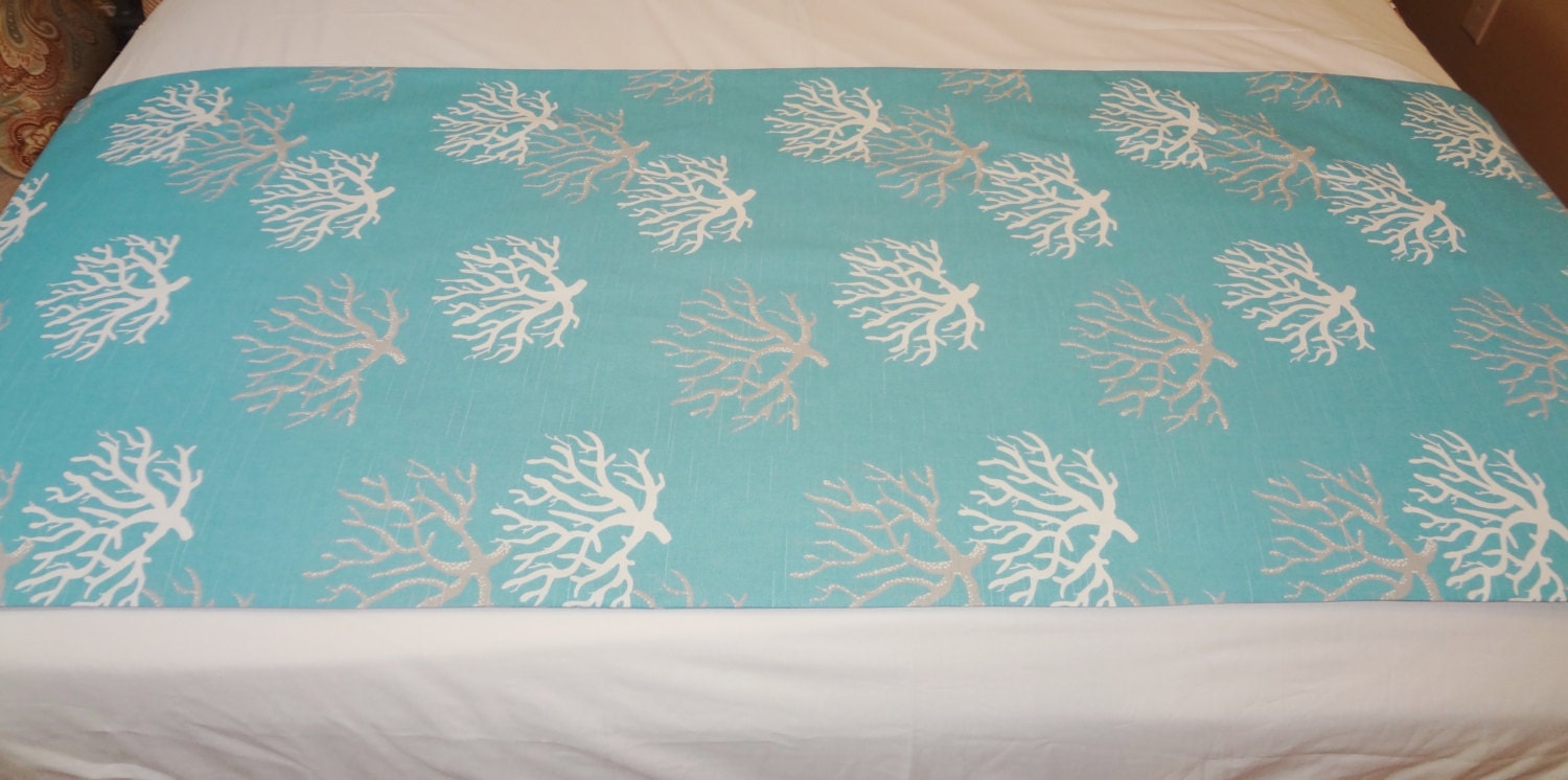 Decorative Coral Nautical Bed Runner King Queen Full Twin Etsy