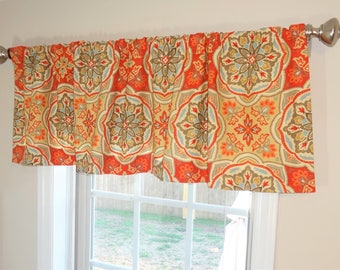 Orange Blue Valance Orange Blue Valance, Blue And Orange Kitchen Curtains