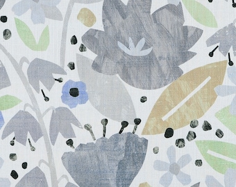 NEW Curtain Panels Emma Blue Green Grey Floral Curtains Pair 25" Wide or 50" Wide by 63",84",90" 94",96",108"