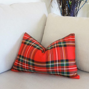 Schöne Weihnachten karierten lumbalen Kissenbezug Rot Grün & Weiß Kobalt Navy Kastanienbraun Baumwolle karierten Kissenbezug Urlaub Wählen Sie Größe