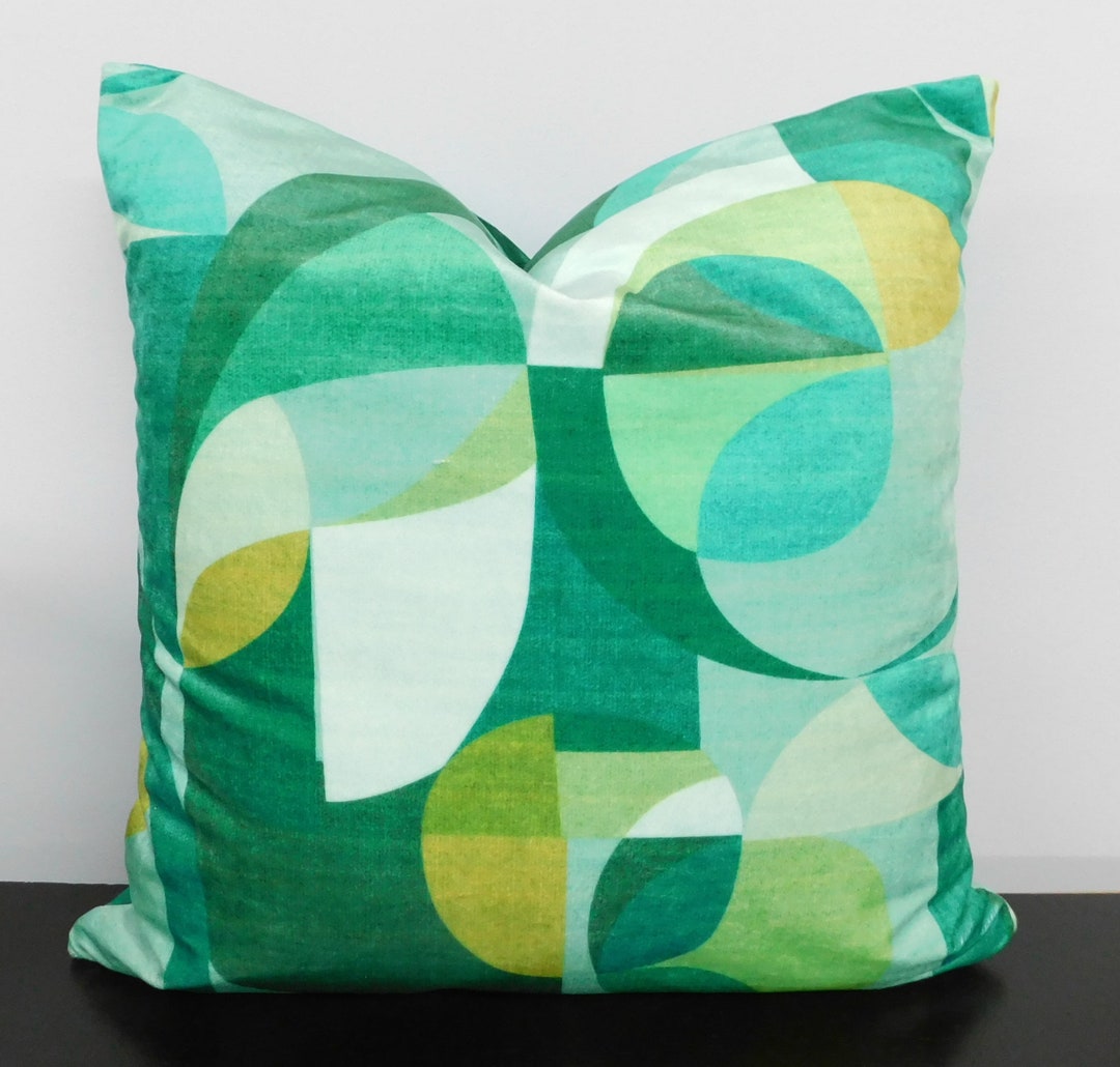 Green Velvet Geometric Pillow Cover Decor by Homeliving Modern Etsy