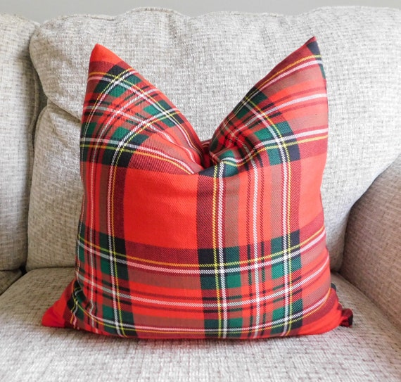 red plaid pillow cases