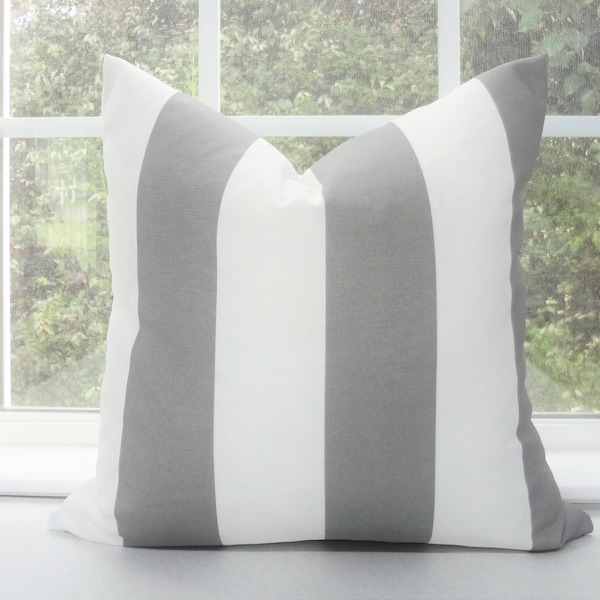 Gray Stripe Pillow Etsy