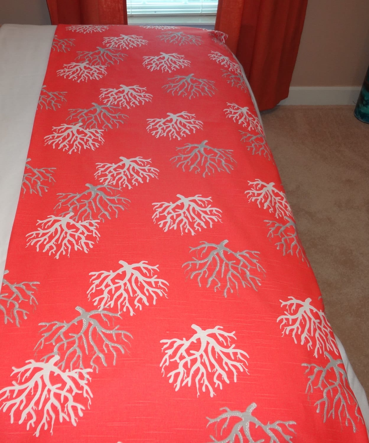 Decorative Coral Nautical Bed Runner King Queen Full Twin Etsy