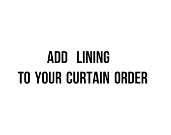 Add Curtain Lining Upgrade Add Lining to Curtain Order Cotton Curtain Lining Choose Size