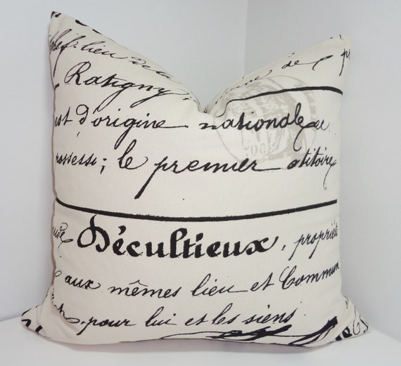 Script Penmanship Writing Pillow Cover Script Penmanship Writing Pillow Cover
