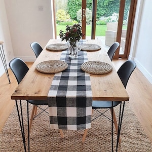 Farmhouse Buffalo Plaid Table Runner Black Red Grey Navy Orange Runner Buffalo Check Table Runner All Sizes