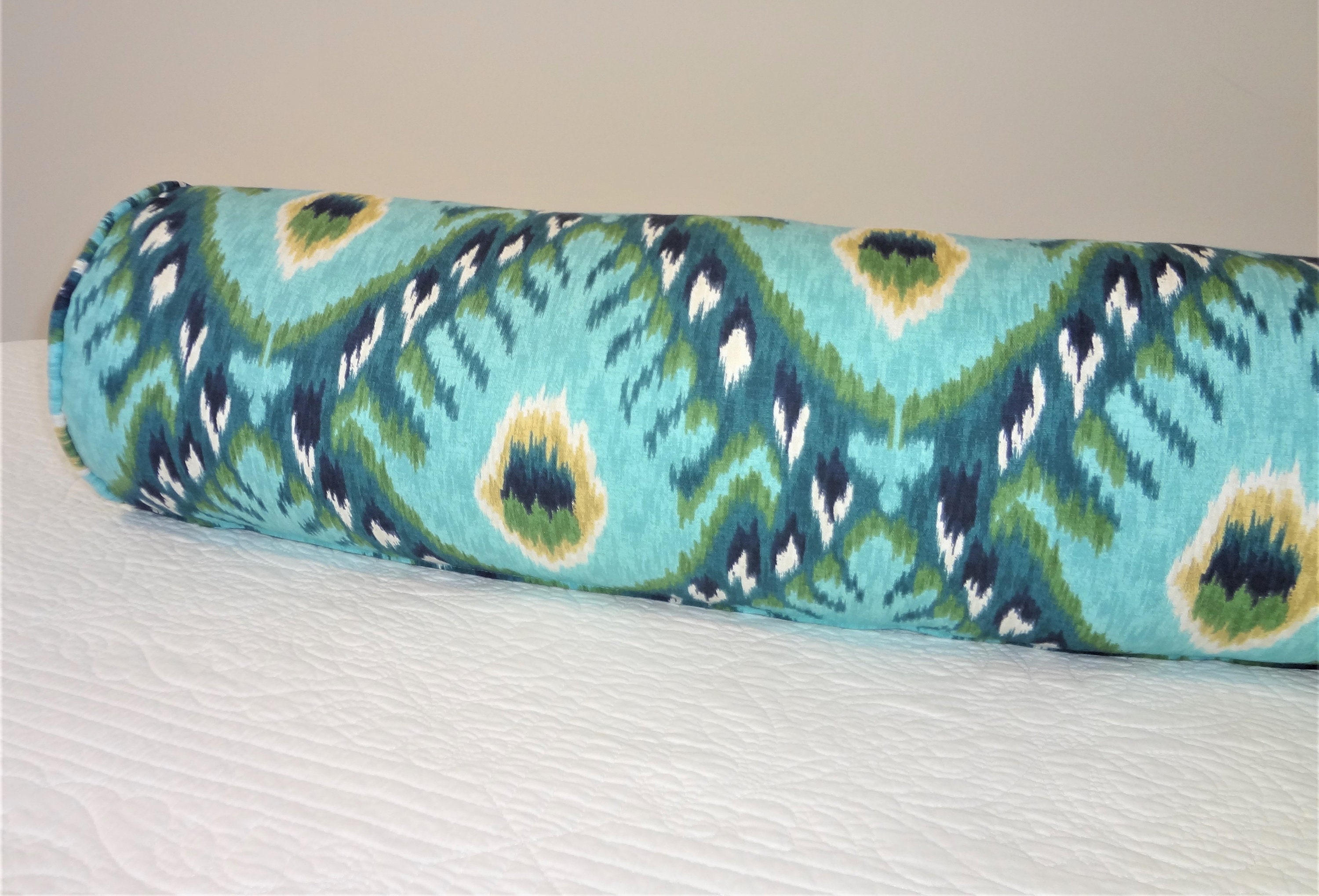 Peacock Bolster Pillow Queen/King Size Bolster Pillow Size Etsy