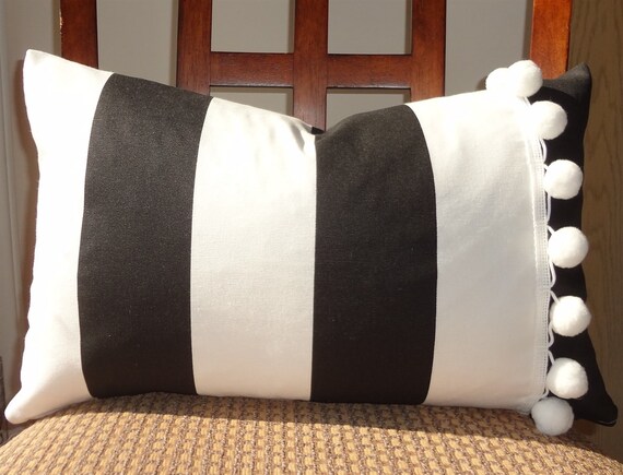 12x18 cover pillow Vertical NEW to Items and Stripe similar Pom White Black