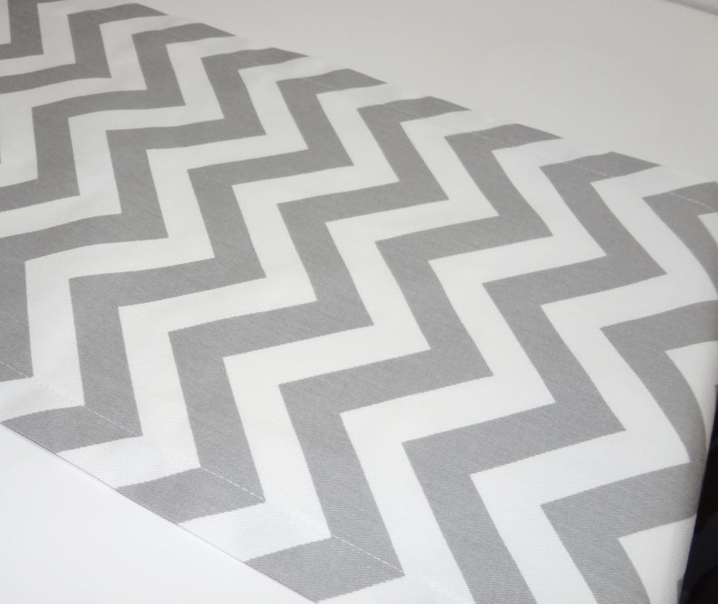 Grey Chevron Table Runner Zig Zag Table Top Runner Wedding Etsy