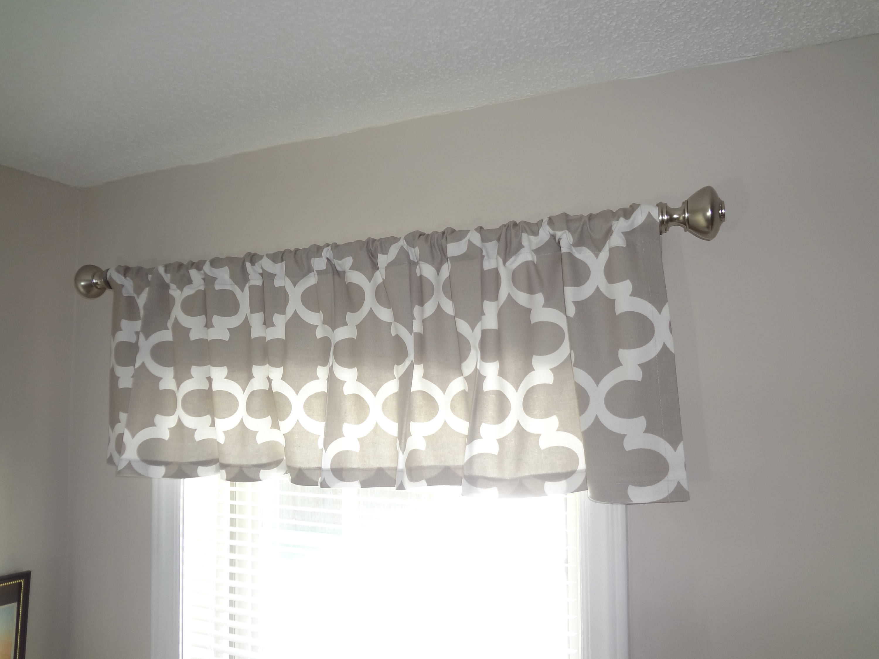 Curtain Valance Topper Window Treatment 52x15 Grey Fynn Etsy