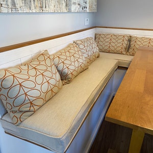 CUSTOM Cushion Covers Piping Box Cushions Foam Insert Bench Seat Cushions Mud Room Cushions Dinette Seat Order YOURS TODAY!
