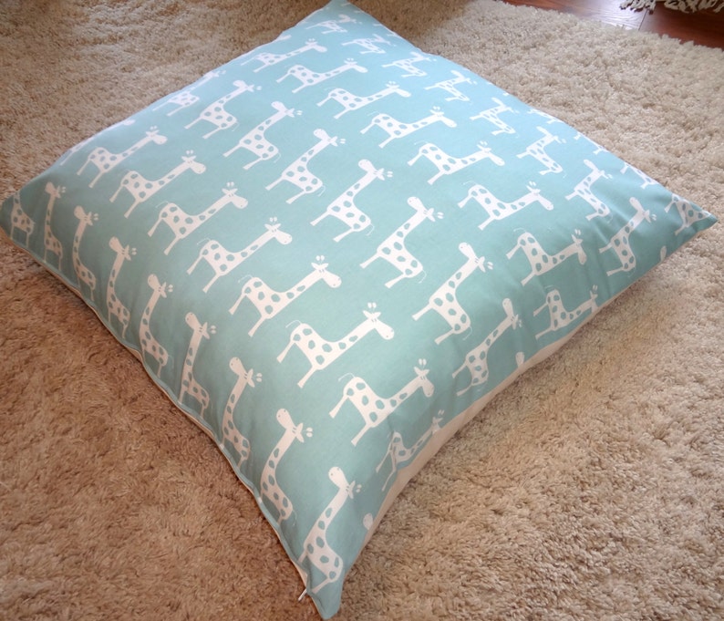 Overstock Clearance Sale Large Floor Pillow Cover Blue Giraffe Etsy