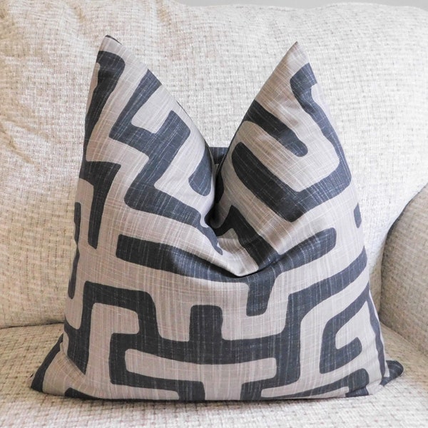 Charcoal Grey Taupe Geometric Tetris Pillow Cover Couch Throw Pillow Cover HomeLiving Design Choose Size