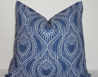 Beautiful Navy Tear Drop Dot Pillow Cover White & Navy Geometric Pillow Cover Choose Size