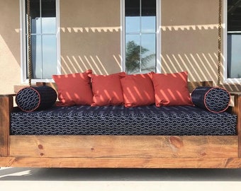 BENUTZERDEFINIERTE Sunbrella Veranda Schaukel Bett Matratze Kissenbezug Sunbrella Stoff Veranda Kissen Outdoor Twin Bed Swing