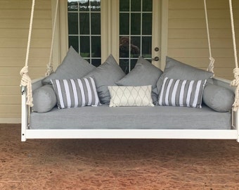 CUSTOM Porch Swing Bed Matras Kussenhoes Sunbrella Fabric Porch Kussens Outdoor Twin & Crib Bed Swing