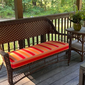 CUSTOM Porch Cushions Sunbrella Fabric Bench Seat Cushions & Chair Cushions Sunbrella Pillows Outdoor
