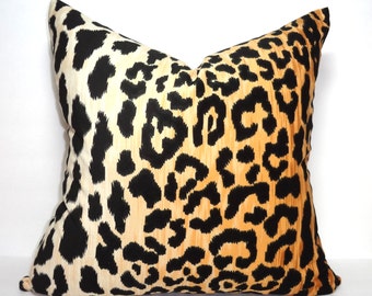 Braemore Jamil Velvet Cheetah Animal Print Pillow Cover Velvet Black & Tan Pillow Cover Leopard Print Choose Size