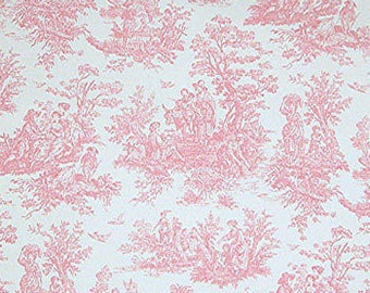 Pink & White Toile Valance Baby Room Nursery Pink Toile Window Treatment