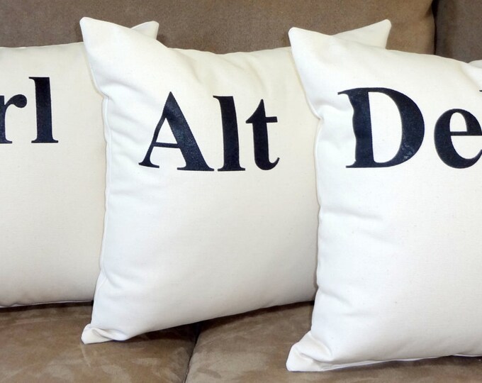 Control Alt Delete Pillows Ctrl Alt Del Throw Pillow Trio Etsy