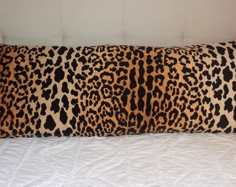 Braemore Jamil Samt Gepard Animal Print Schwarz & Tan Body Kissenhülle Leoparden print Bett Kissenbezug