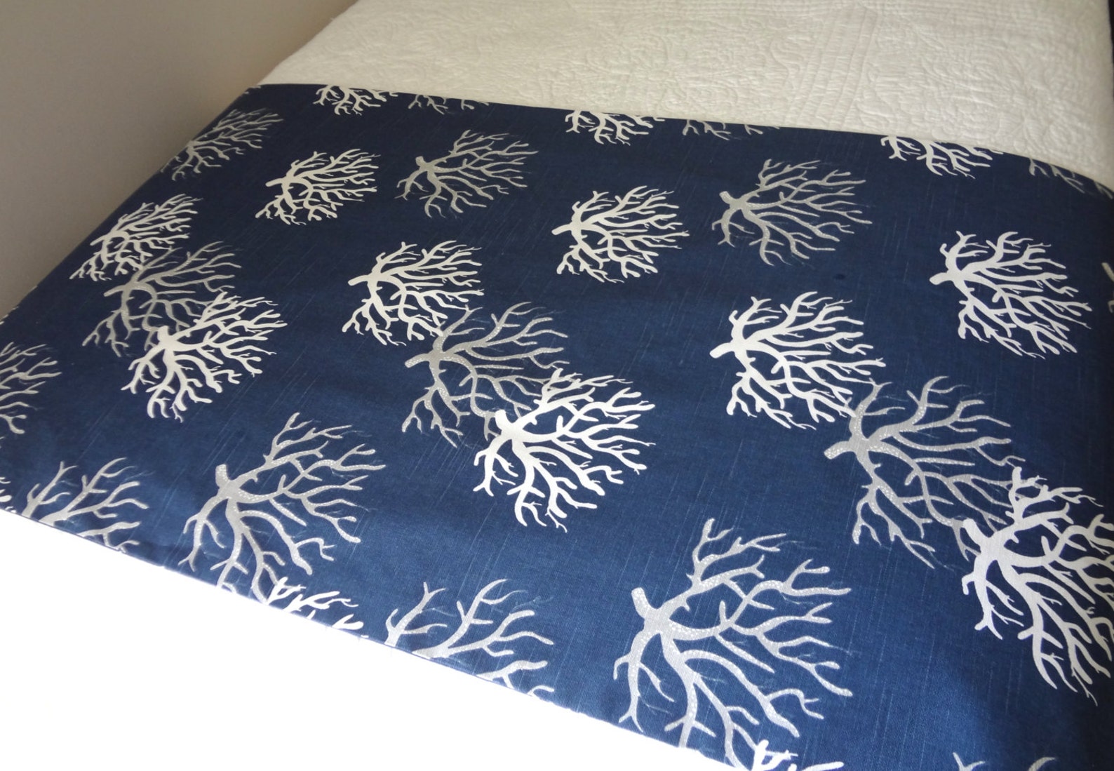 Decorative Coral Nautical Bed Runner King Queen Full Twin Etsy
