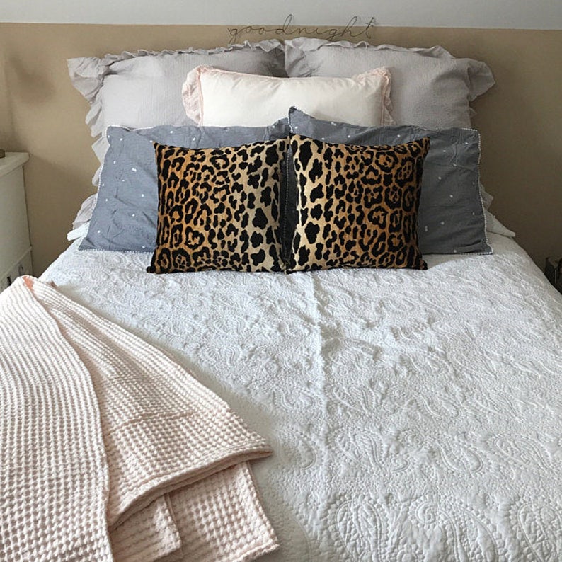 Braemore Jamil Velvet Cheetah Animal Print Pillow Cover Velvet Black & Tan Pillow Cover Leopard Print Choose Size image 4