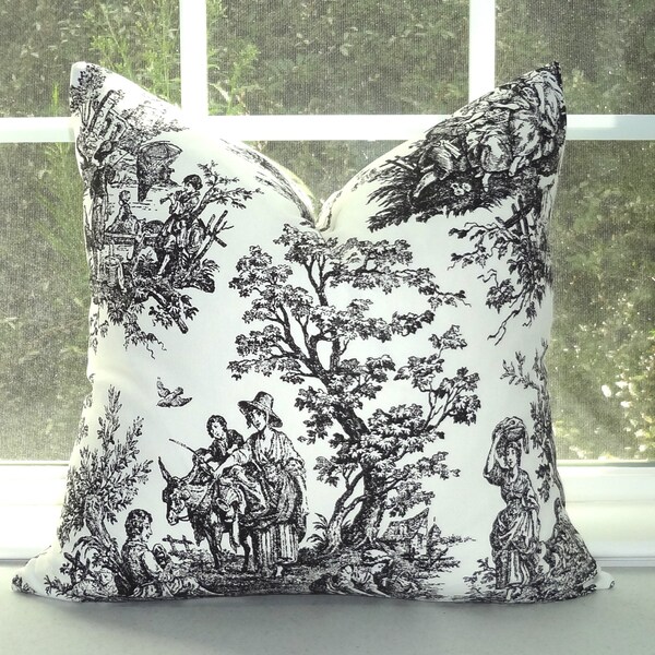 Toile Pillow Cover Etsy