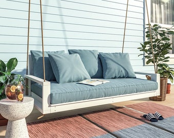 Custom Sunbrella Porch Swing Cushion Cover & Pillow Set