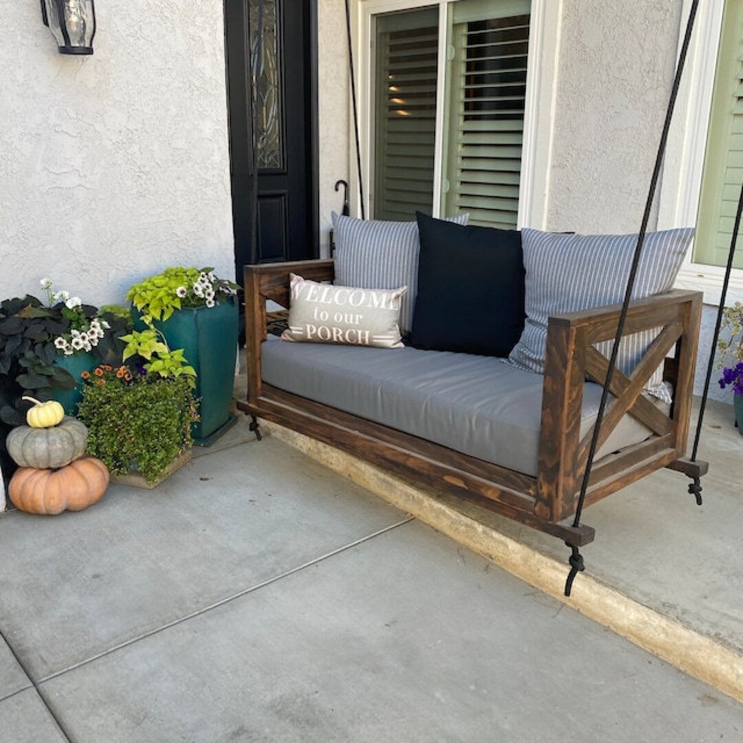 CUSTOM Sunbrella Porch Swing Bed Mattress Cushion Cover Sunbrella