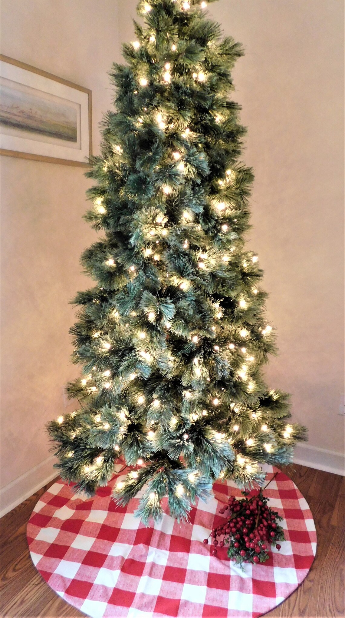 Christmas Tree Skirt Black Plaid Tree Skirt Red Plaid Tree Etsy