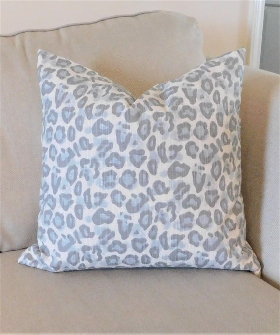 blue cheetah print pillow