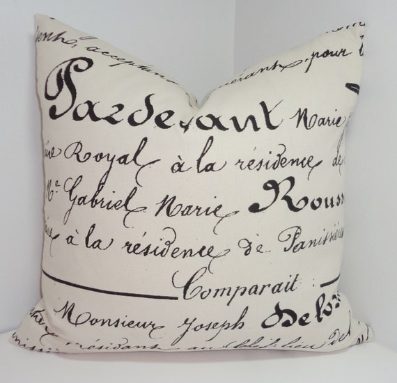 Script Penmanship Writing Pillow Cover Script Penmanship Writing Pillow Cover