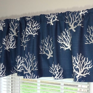 Coral Navy Valance Etsy